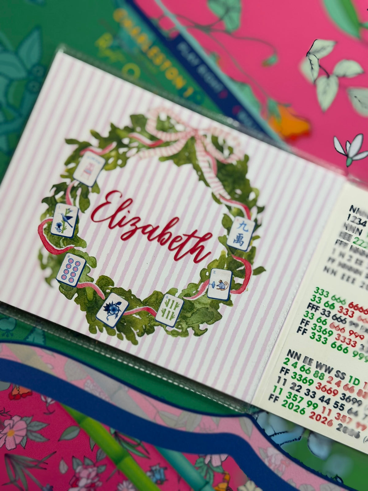 Merry Mahjong Christmas Card Cover